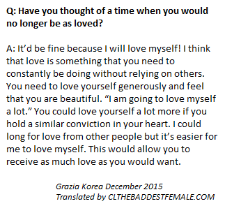 BaddestFemaleCL's tweet photo. CL: "Don't rely on others for love." https://t.co/XSZhkXxozv https://t.co/3jAGBLUaTr