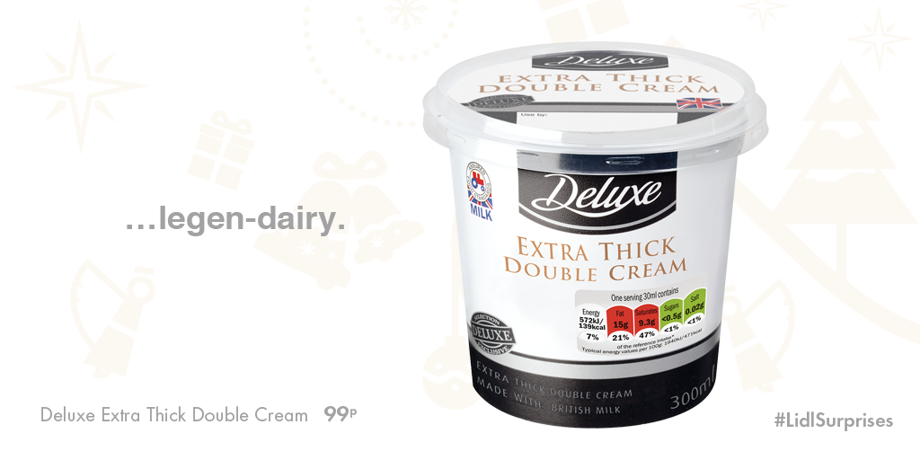 Don't forget our extra thick double cream for tomorrow. It's pretty