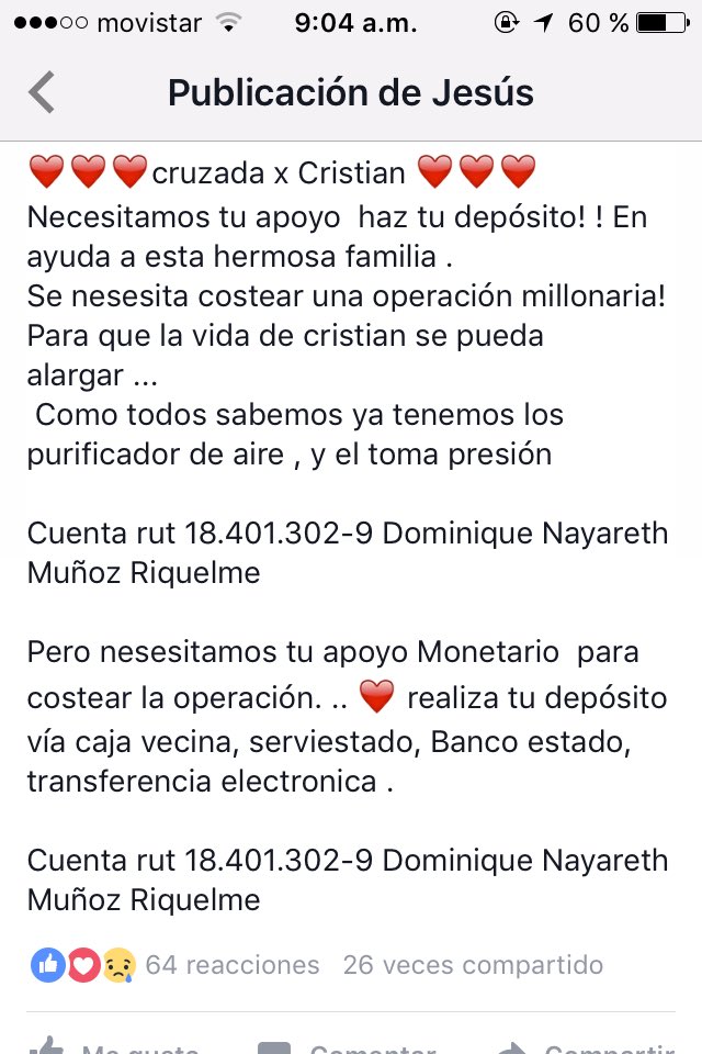CeciLeivav's tweet photo. @leonardofarkas Ayudemos a este joven matrimonio a ver crecer a su pequeña, ambos con Cancer, un milagro de Navidad! https://t.co/qz2SlajYdA