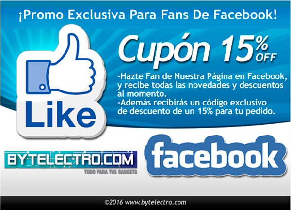 bytelectro's tweet photo. Consigue un 15% de descuento si te haces fan en facebook, entra en https://t.co/zEwbsUzlZ1 y dale like en el banner. https://t.co/9Xy5B2NU5j
