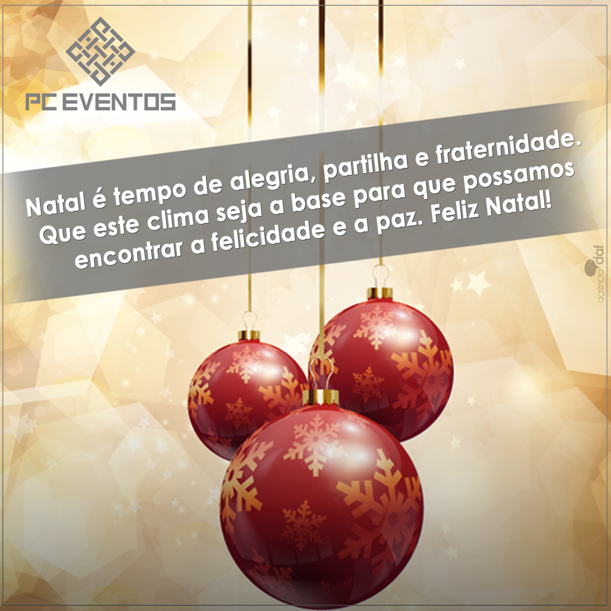 pceventosGO's tweet photo. Feliz Natal para todos amigos e parceiros da PC Eventos! Muito amor, paz e harmonia.
#feliznatal #pceventos #paz https://t.co/N6Vhes83j0