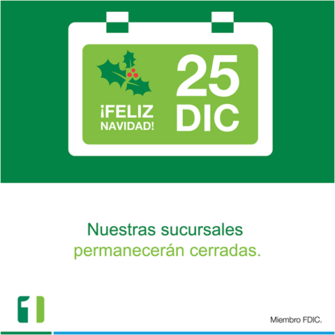 FirstBankpr's tweet photo. Mañana nuestras sucursales permanecerán cerradas. Disfruta con tus seres queridos. ¡Felicidades! #1Bank #FirstBankPR https://t.co/PvpNdwYk9e