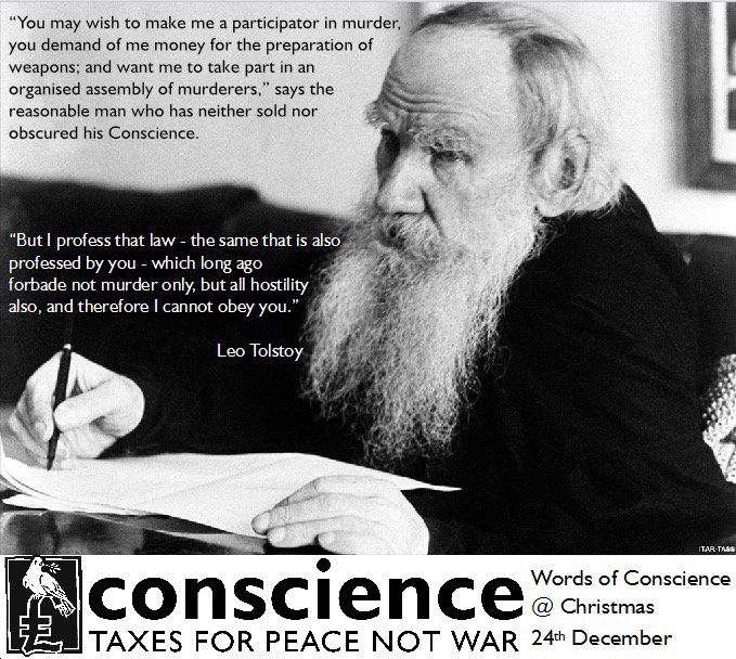 taxesforpeace's tweet photo. Today's words of conscience from Leo Tolstoy... https://t.co/8FF0wh6Iqi