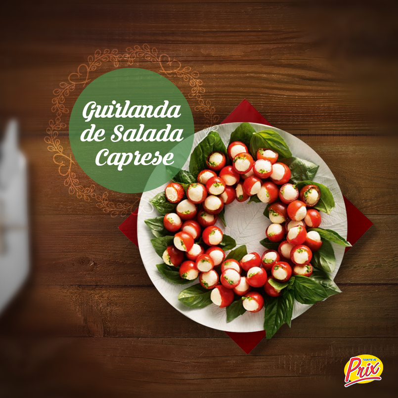SuperPrix_'s tweet photo. A guirlanda de salada caprese é prática, saborosa e é ideal para acompanhar o prato principal da ceia de fim de ano. https://t.co/8JfztpIFif