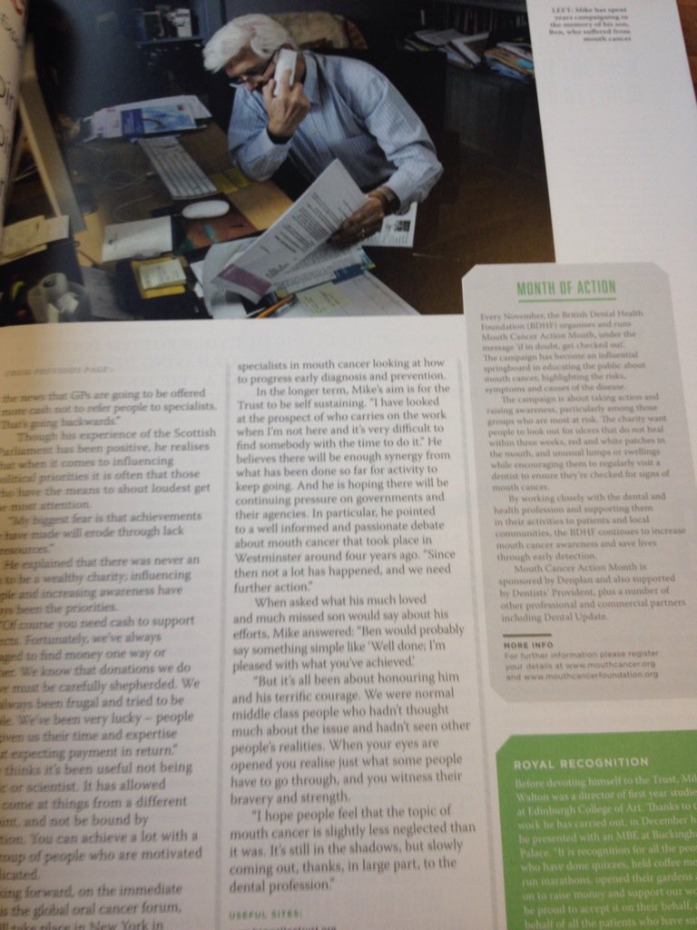 BenWaltonTrust's tweet photo. Fantastic article @ScottishDental about Mr Walton's work. Thank you for the coverage - greatly appreciated. https://t.co/ENNw1rV3HI