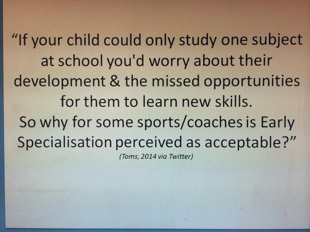 drmartintoms's tweet photo. Why I believe the focus on Early Specialisation in youth sport is both flawed &amp; developmentally restrictive: https://t.co/EN54HrsAR3