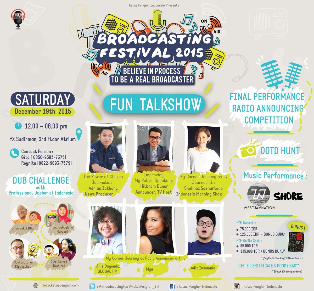 884GlobalRadio's tweet photo. Siapa sih pengisi suara Spongebob, Shizuka, Naruto, Giant & Suneo? Ayo ke @broadcastingfes #BF2015 Gita 085695837375 https://t.co/HSWWzcNtrc