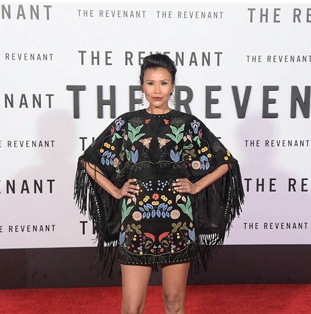 .@mlala_ms #redcarpet #TheRevenant #Valentino .<a href="/christibelcourt/">Christi Belcourt</a> AMAZING! #Boom #TeamMelaw #Nahendeh