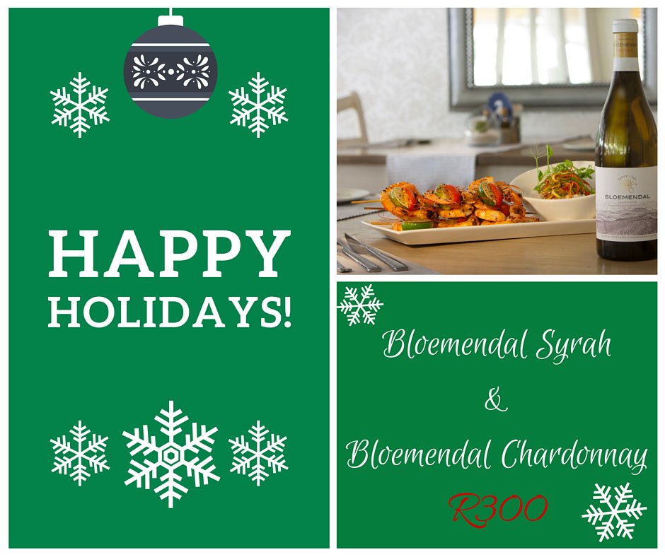 Festive special: Estate Chardonnay 2013 &amp; Estate Syrah 2013 for R300! Happy holidays!
