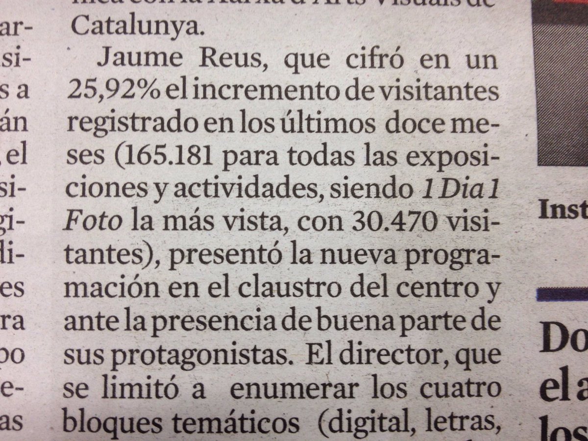 30470 visitants. #1Dia1Foto l’expo més visitada de l’any a @artssantamonica. La Fotografia marcant tendència.