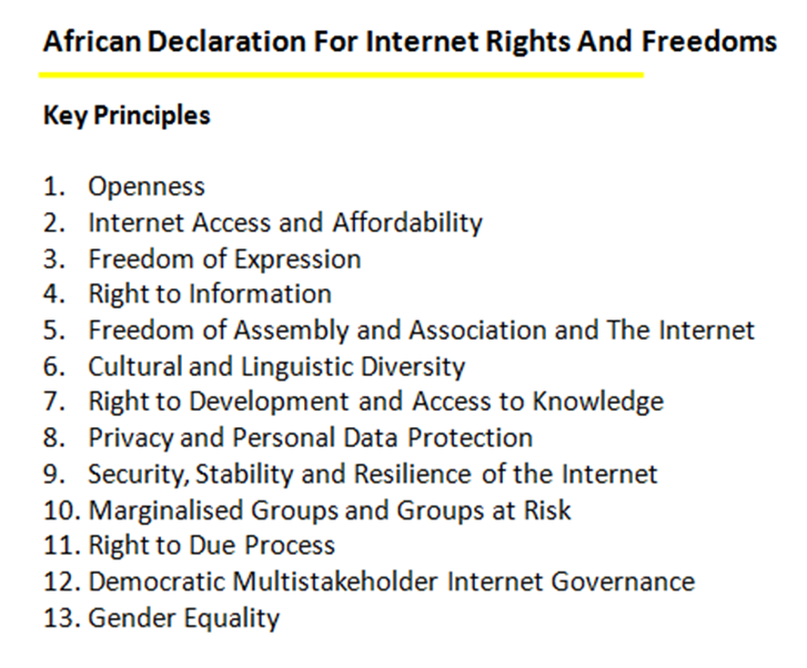 cipesaug's tweet photo. #data protection is one of the key principles of the African Declaration on Internet Rights #DataprotectionUg https://t.co/Hmyvo8M248