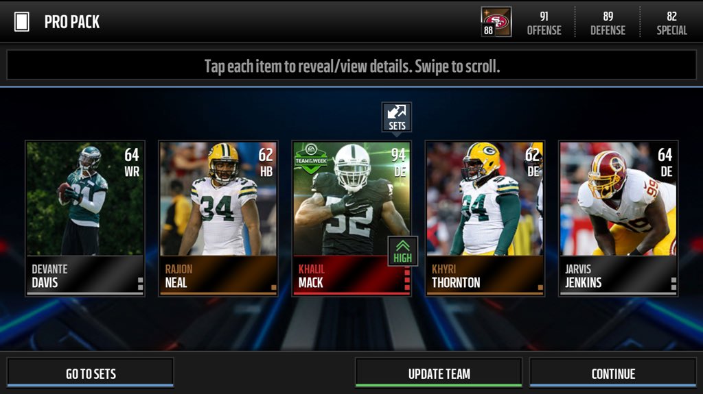 mightyasian1's tweet photo. Your boy pulled team of the week Khalil Mack luck is fire!!! @EAMaddenMobile #elitepull #totw #propack #whothat https://t.co/Usinu1b3Ao
