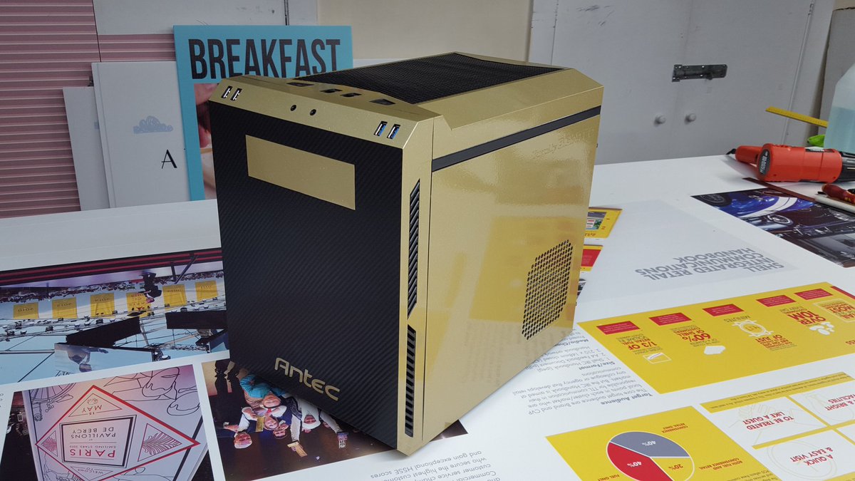 signtec_ltd's tweet photo. Black carbon and gold wrapped pc tower for @blurredcreative #hexis #custompc #new https://t.co/eaZsve7CXJ