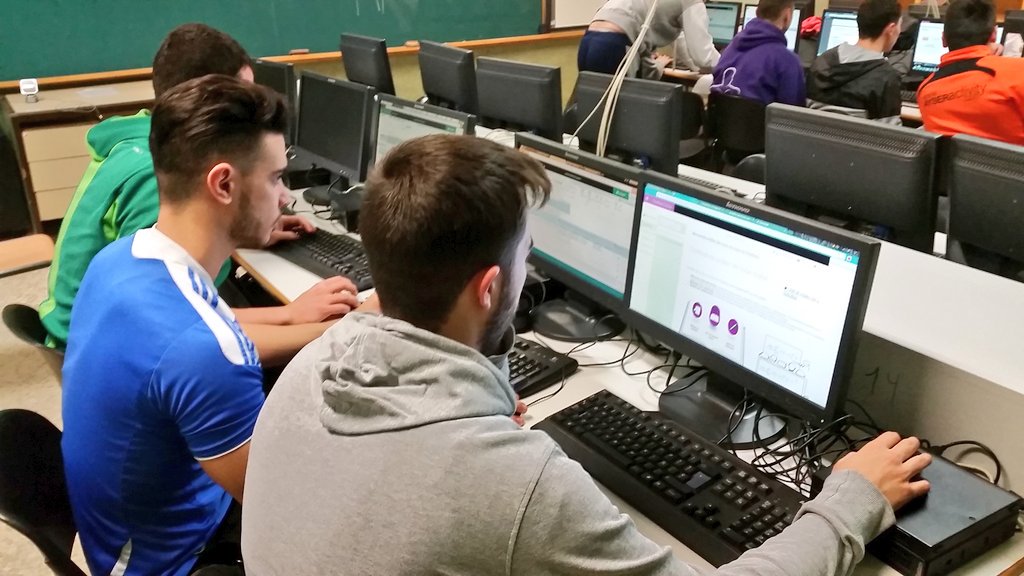 vicentgadea's tweet photo. Using @OneNoteEDU to organize the activity. Working in groups to create a @Socrative test with @msexcel  #MIEExpert https://t.co/19a4lgkL8s