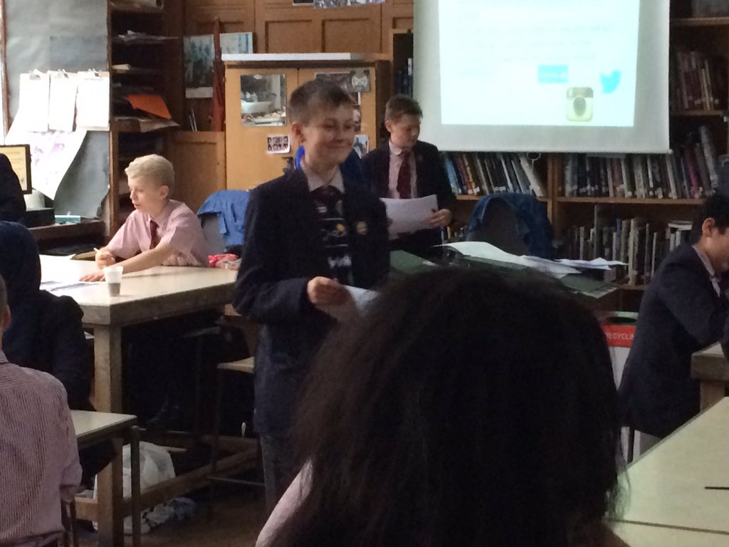 BGSHist's tweet photo. Year 9 Ambassadors teaching Year 8 students about Extremism #SUSOMAD #fightingintolerance https://t.co/QXLMg34fcd