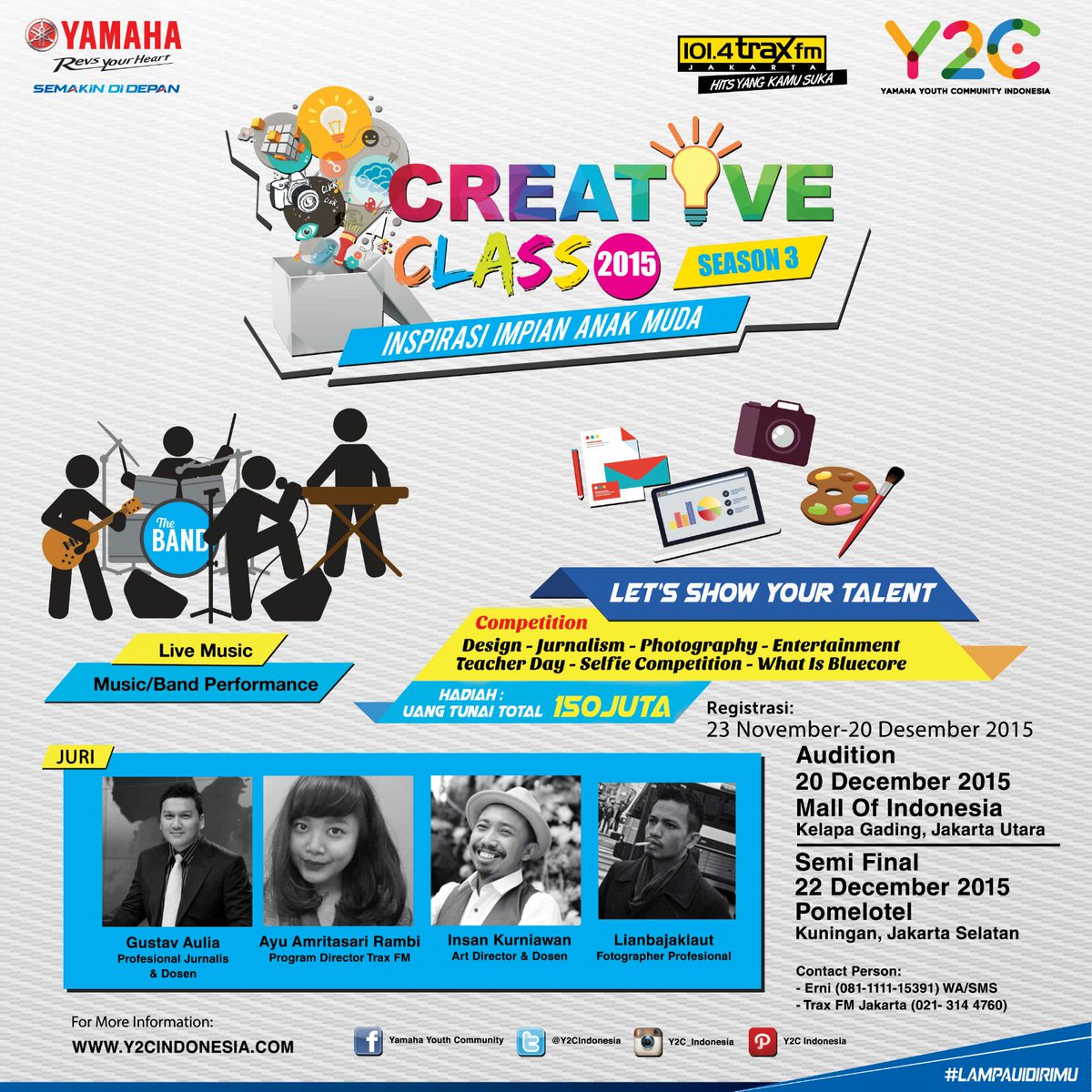 Senang dunia jurnalis, design, entertainment &amp; fotografi ? Yuk daftar ke y2cindonesia.com #y2cindonesia
