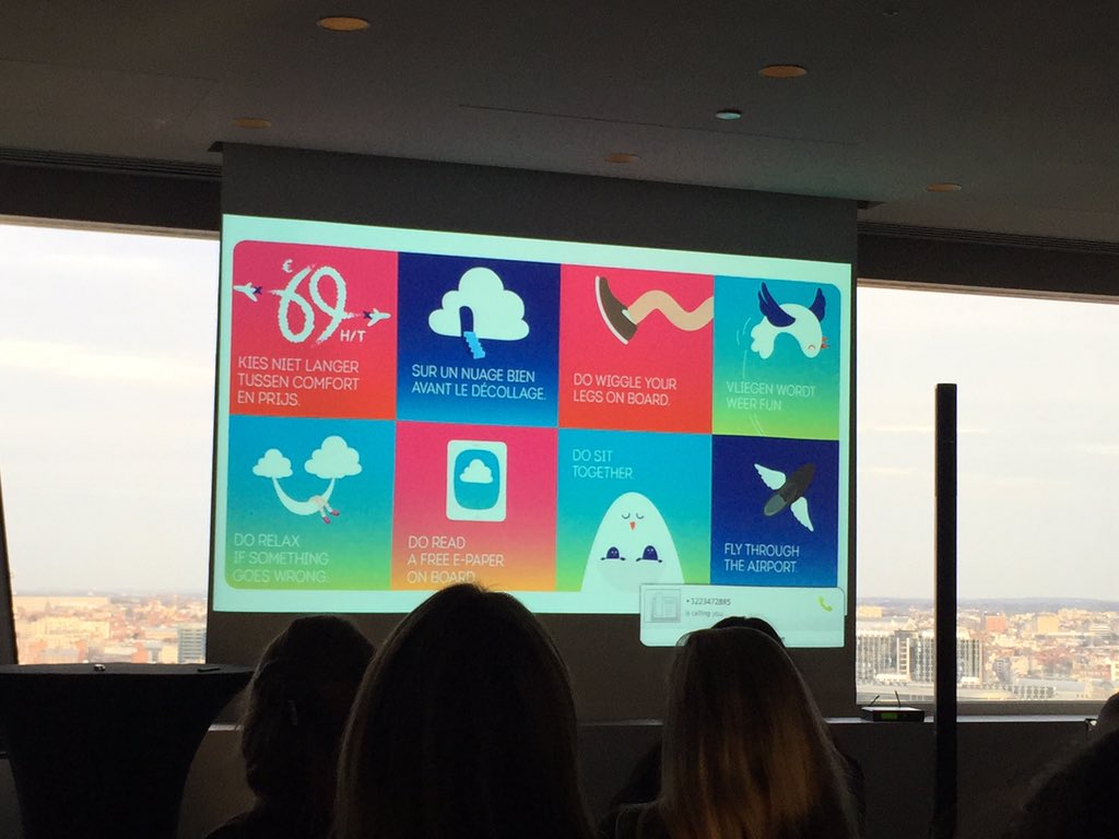 Great speech from <a href="/kimdaenen/">Kim Daenen</a> "change the way you communicate when you want to change your image" #brusselsairlines