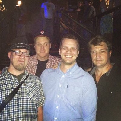 K1LLI's tweet image. #TBT #E32012 wit @MonsieurHutt, @nathanfillion ja @alan_tudyk!😎 Nate on muuten #Halo5:ssä Buck!👍 #Firefly. #E3 #LA