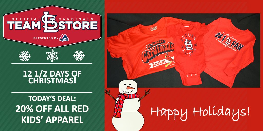 Cardinals's tweet photo. 20% off all red kids' apparel today at the #BuschStadiumTeamStore! Visit us at 8th & Clark: https://t.co/XxC3e71SnY https://t.co/DcISzgrged