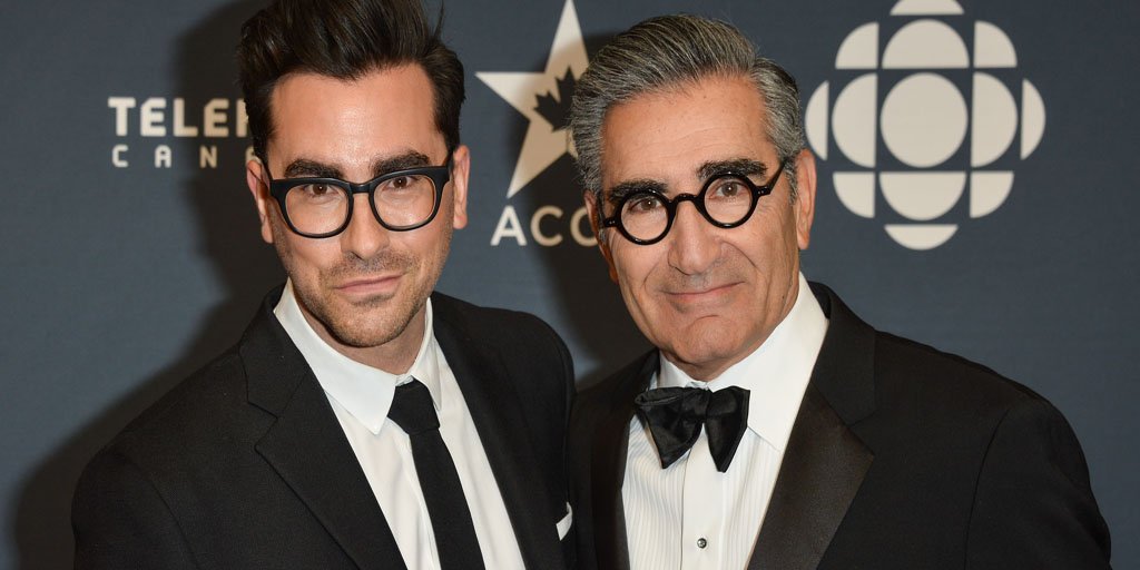 TheCdnAcademy's tweet photo. RT to wish @SchittsCreek star @Realeugenelevy a happy birthday! #TBT to the #CdnScreen15 https://t.co/cXMhRYtTOH