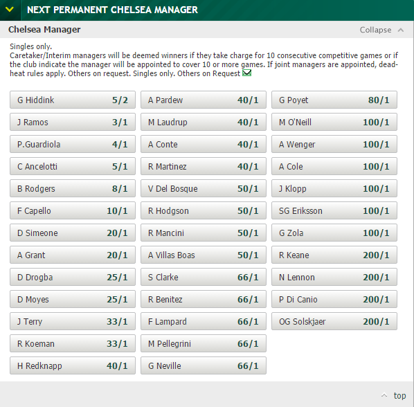 paddypower's tweet photo. Who will be the next Chelsea manager? Latest betting here: https://t.co/1b3ak5My3X
#CFC https://t.co/qxykRSoBxa