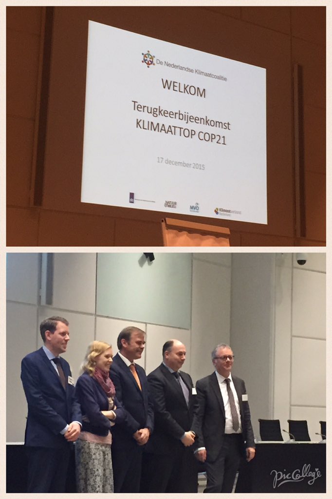 FranciscaKapar's tweet photo. Vanochtend: terugkeerbijeenkomst #COP21. Trots op onze NL delegatie. Er is een akkoord. Nu werk aan de winkel! https://t.co/2bTyRaA4nR