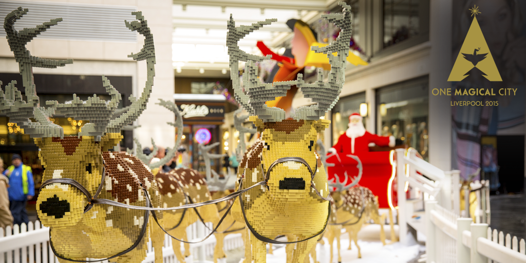 VisitLiverpool's tweet photo. If you're visiting #Liverpool this Christmas, don't forget to take a #LEGOSleigh selfie at @Liverpool_ONE https://t.co/YBDR9LQmEx