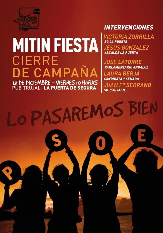 JSAJaenCep's tweet photo. Te esperamos mañana en el Mitin-Fiesta que celebraremos mañana a las 22h en La Puerta de Segura. Te lo vas a perder? https://t.co/K8gex5O5QR
