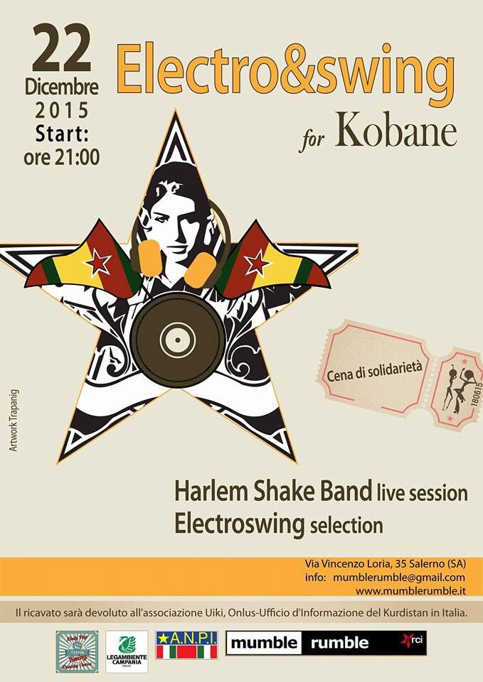 mariateresaimpa's tweet photo. #ElectroSwingforKobane #cenasolidale #discussione #dance il ricavato a @UIKIONLUS per sostenere progetti #Kurdistan https://t.co/TVRbgTwYr7