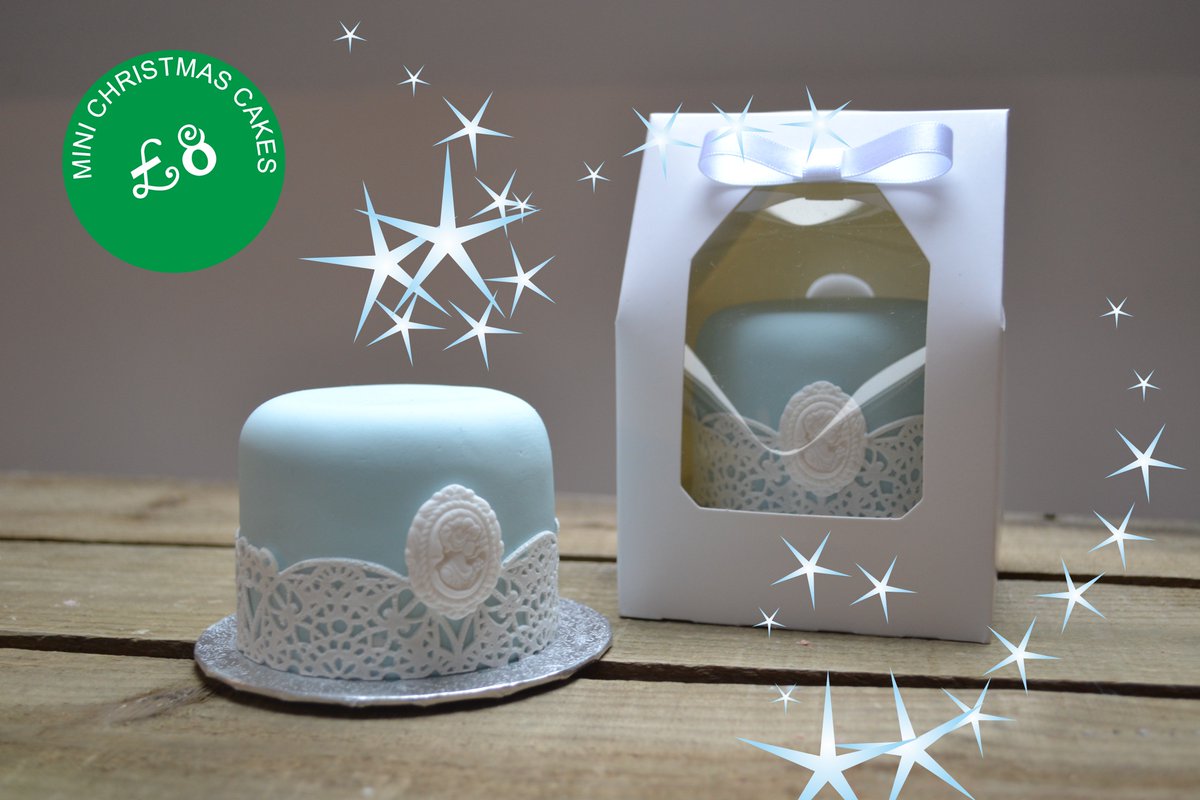 Gorgeous blue and white cameo mini Xmas cakes, £8 #sheffieldissuper