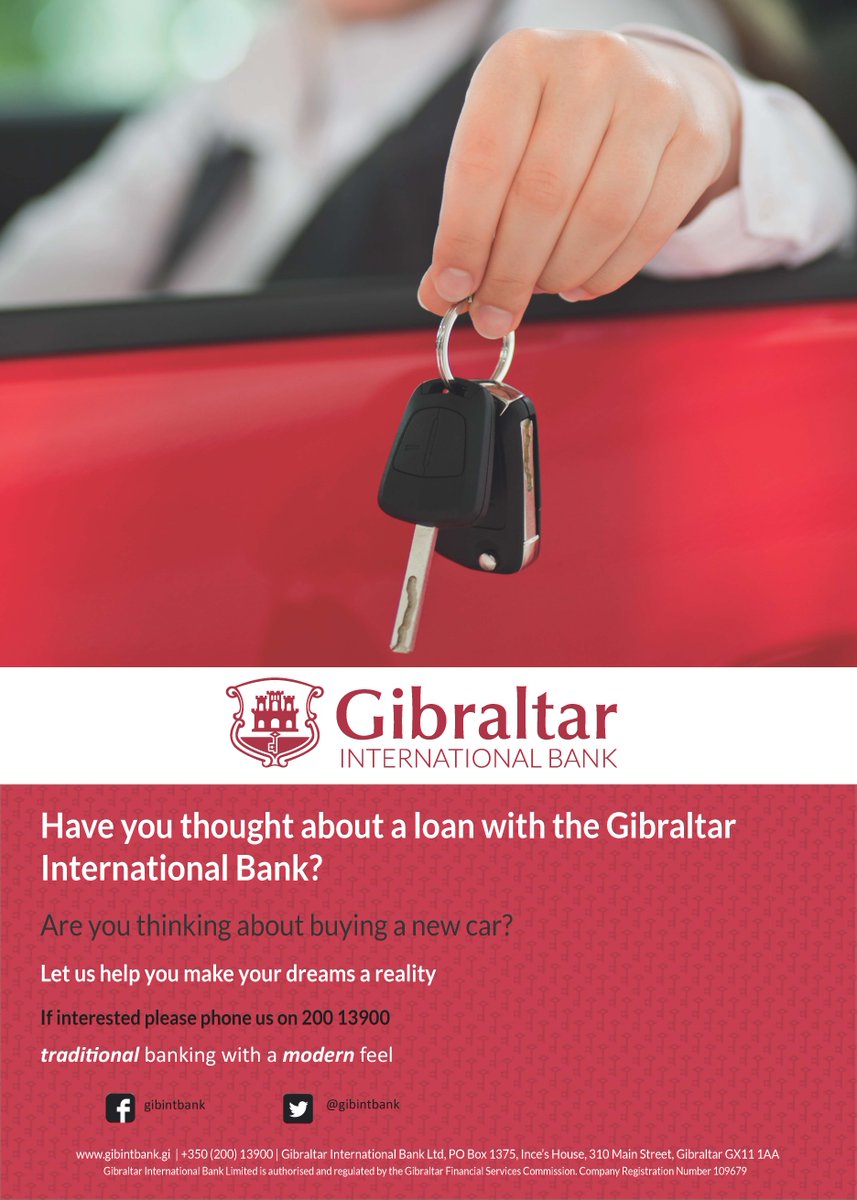 Gibintbank's tweet photo. #bankingneeds #gibintbank #gibraltar #carloan https://t.co/FBT1y1N74o