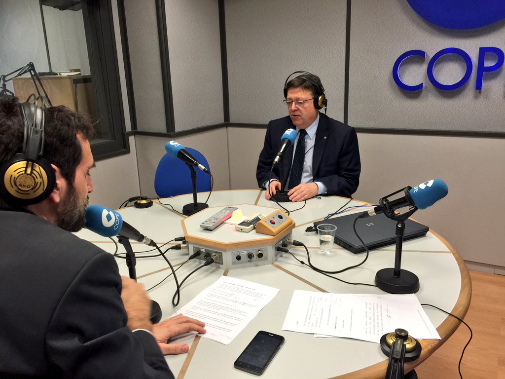 Ya está con nosotros <a href="/ximopuig/">Ximo Puig</a> en entrevista con <a href="/VicenteOrdaz/">Vicente Ordaz</a>