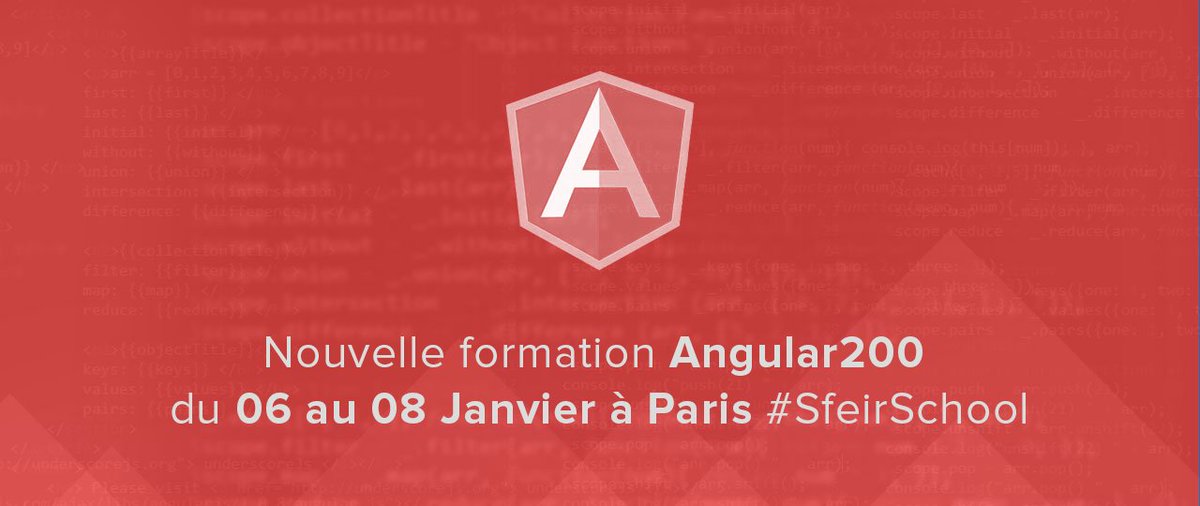 Nouvelle session gratuite #SFEIRSchool Angular 200 du 6 au 8 Janvier ! Pour en profiter : sfeir.com/evenements/sfe…