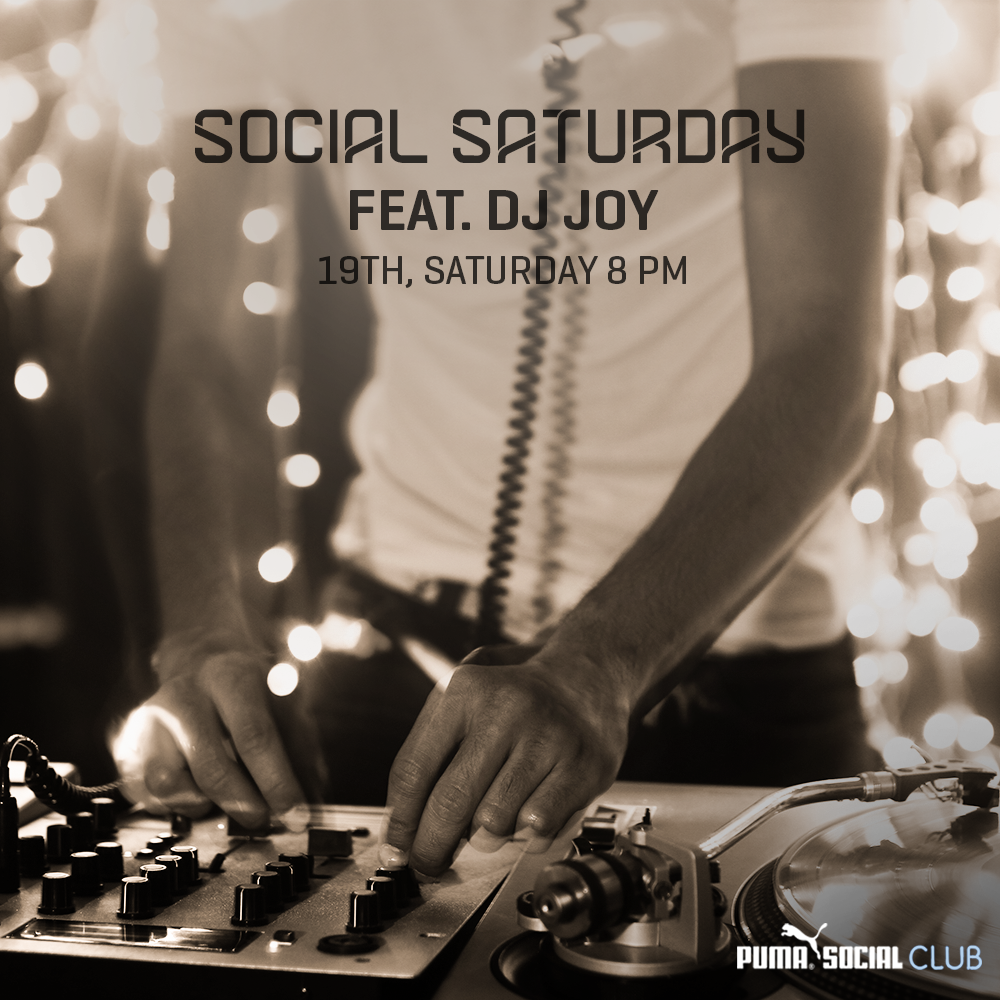 PUMASocialClub's tweet photo. You know this guy, and you know his skill on the set. DJ Joy is set to take over Social Saturday on popular demand. https://t.co/3ksTqbtqGp