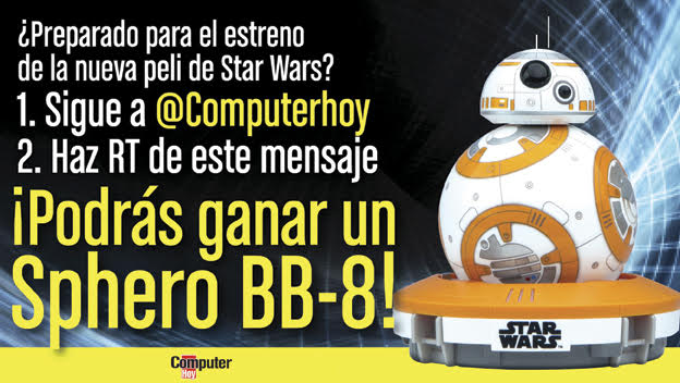 computerhoy's tweet photo. ¡CONCURSAZO! 🙀Síguenos y haz RT a esta imagen y puedes ganar un BB-8. Tienes hasta el domingo a las 23:59. #StarWars https://t.co/sf5SFtEArv