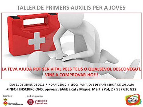 El proper 21 de gener els joves de #SantCebrià podran rebre gratuïtament un curs de primers auxilis.