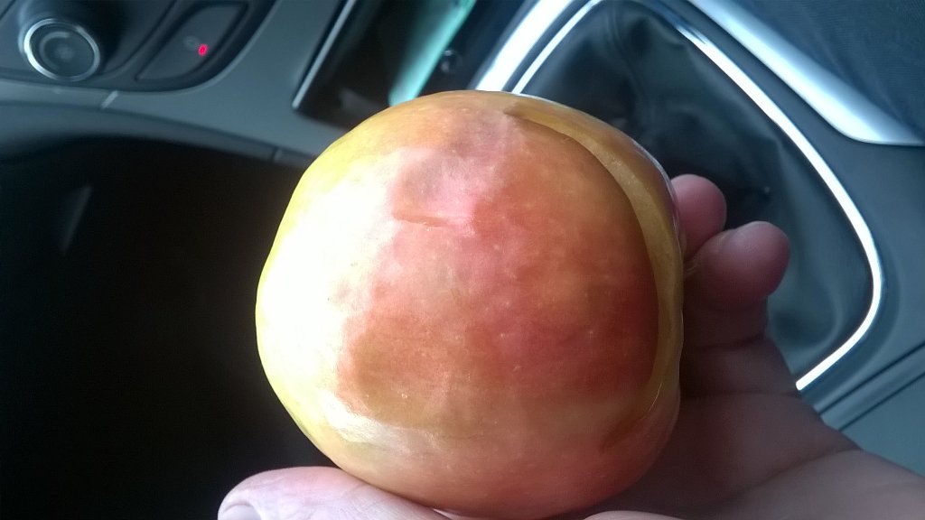 spunky2204's tweet photo. Left my apple on the coffee cup while driving and look a little face https://t.co/Q2zI9Aocfo