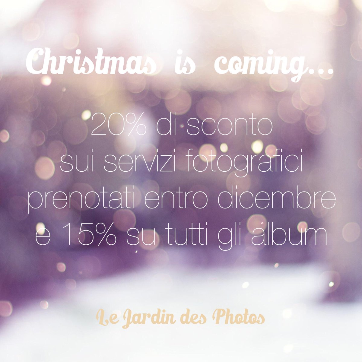 jardindesphotos's tweet photo. Per augurarvi buon Natale...ecco il regalo del Jardin!
#promonatale #lejardindesphotos #servizifotografici #roma https://t.co/jDbqHwxtYX