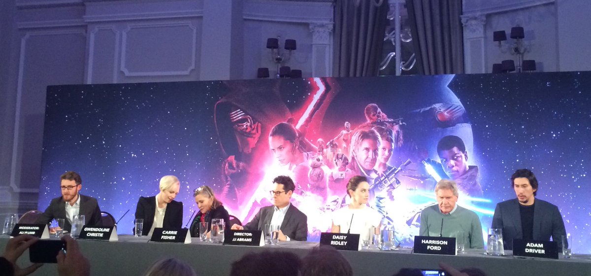 loadedonline's tweet image. #StarWarsTheForceAwakens press conference is off and running. Check back later on @loadedonline for the full story