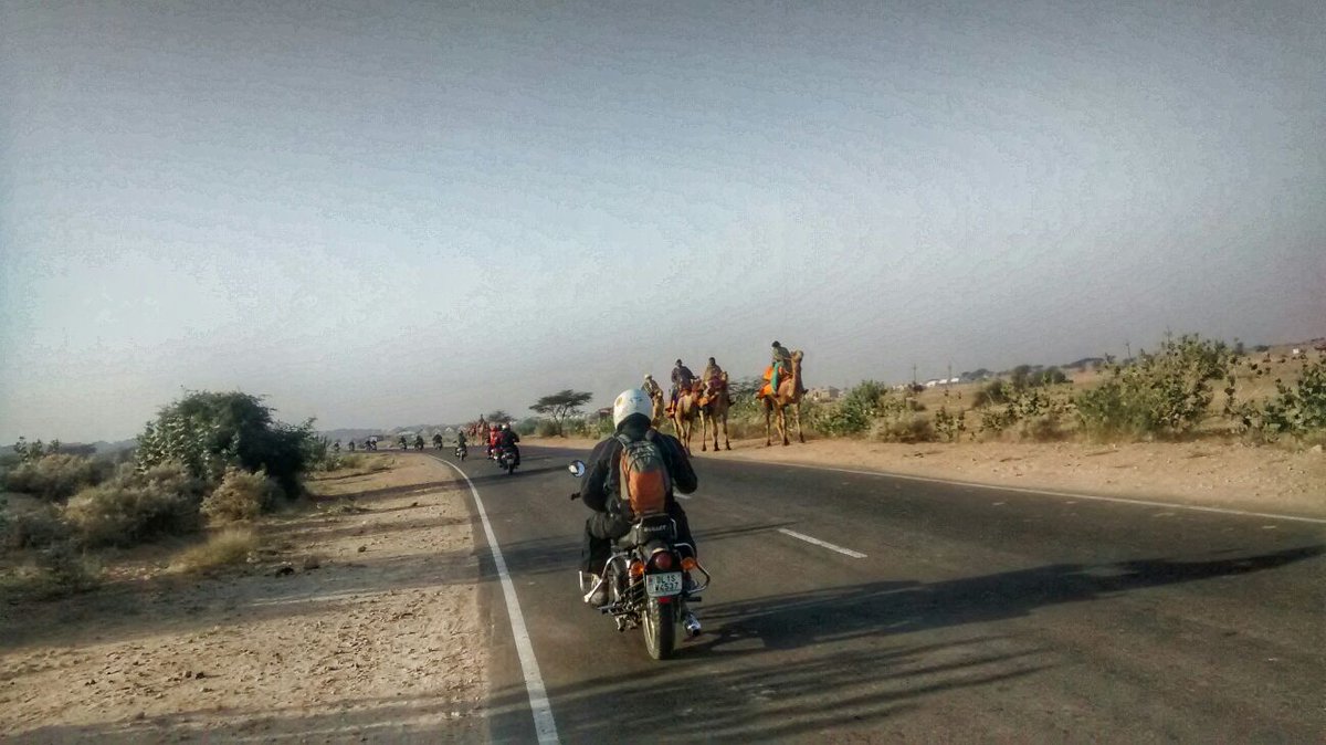 BikeWale's tweet photo. #TOR2015 @royalenfield Today's ride involves a mix of off-road and tarmac towards Barner. https://t.co/Djn6CqKbgp