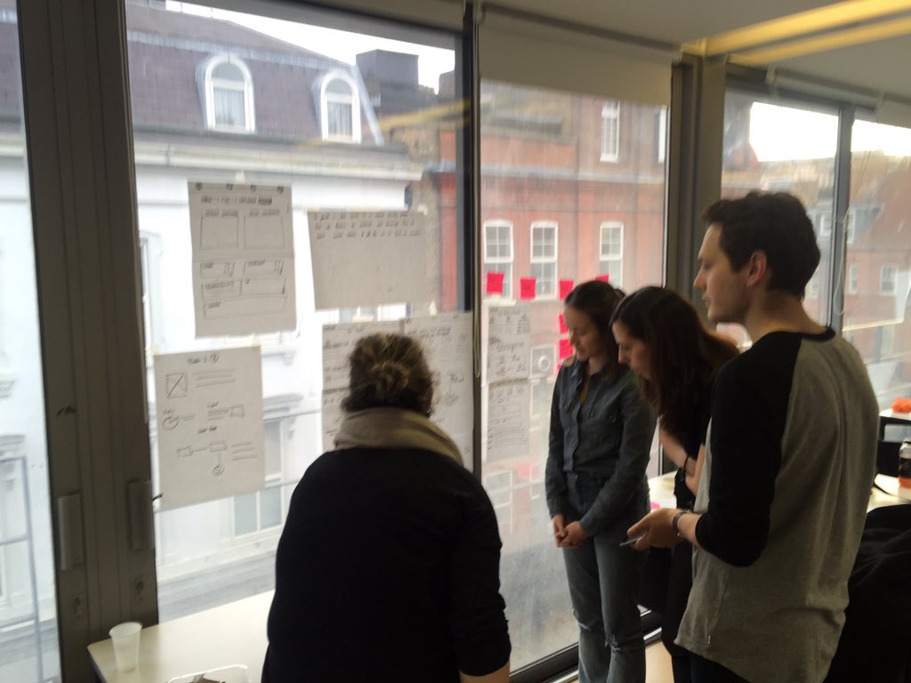 AmardeepDhesi's tweet photo. UX Hackathon 3 in conjunction with @GA_UXDi_London @techstars @TeskaLabs - design studio in full effect #uxdi9 https://t.co/7sRskTujI7