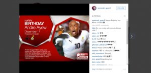 Ghana captain wishes Andre Ayew happy 26th birthday. More:  