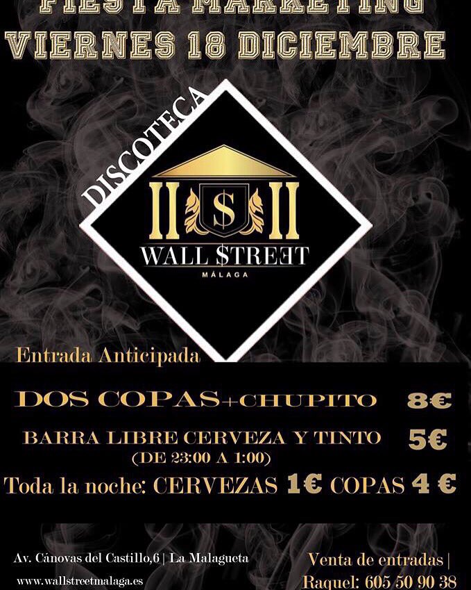 RRPPMLG1's tweet photo. Apúntate en listas para la mejor fiesta de marketing. Sólo en Wall Street💰💰 https://t.co/1g7gE4JUPC