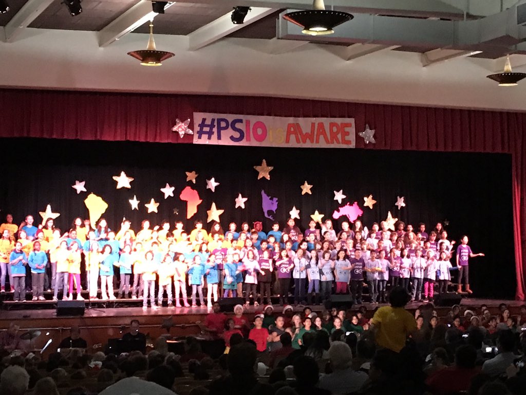 PS 10 Holiday show in action..kudos to the 4th &amp; 5th graders for their stellar performance this year! #ps10isaware