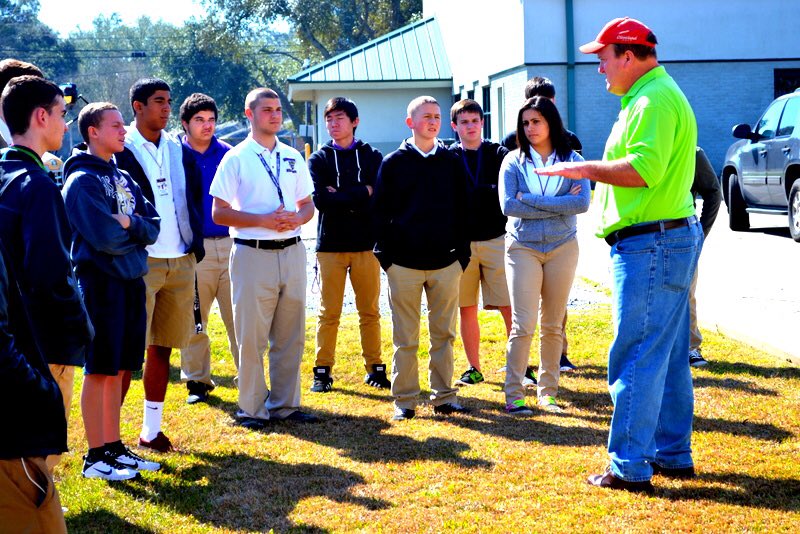#TBT Stephen Flynn, PLS gives a group of students from <a href="/HahnvilleHigh/">Hahnville High</a> an introduction to what we do. February 2015.