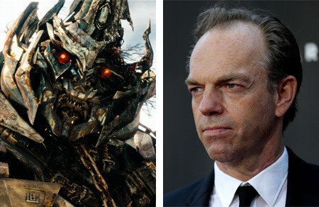 TRANSFORMERS HUGO WEAVING voices Megatron, leader of the