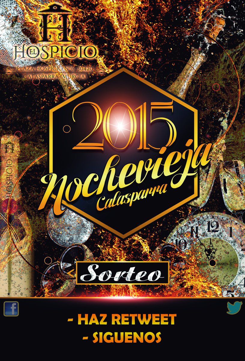 El_Hospicio_'s tweet photo. SORTEO 10 ENTRADAS PARA NOCHE VIEJA. RT + Síguenos ¡Prepárate para la fiesta del año! #Sorteo #Entradas #NocheVieja https://t.co/NhQPw1cA6R