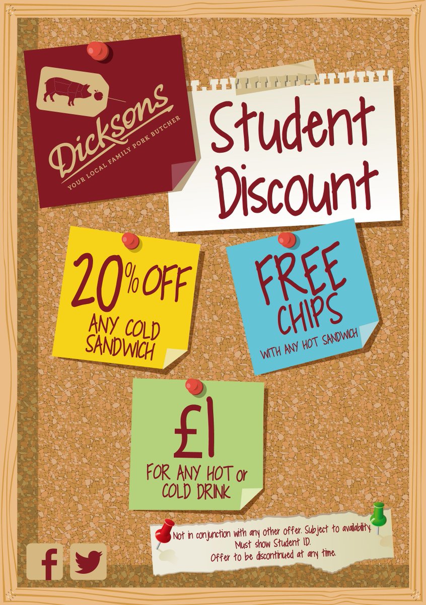 Dicksons1953's tweet photo. Visit us and enjoy discounts galore https://t.co/7g3E2P4nqa #studentdiscount #RealFood #NorhtEast https://t.co/zn4wnO3B6E