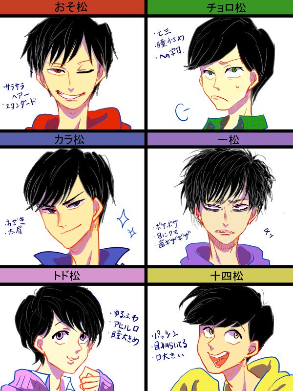自分絵おそ松メモ用に〜
もはや他人だけどしゃーない 
