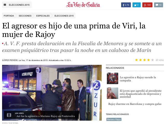 carlosgomezgil's tweet photo. Así que el agresor a Rajoy es familia de su mujer, ¿qué van a decir ahora todos los que han tratado de calumniar? https://t.co/llcXk9EKi8
